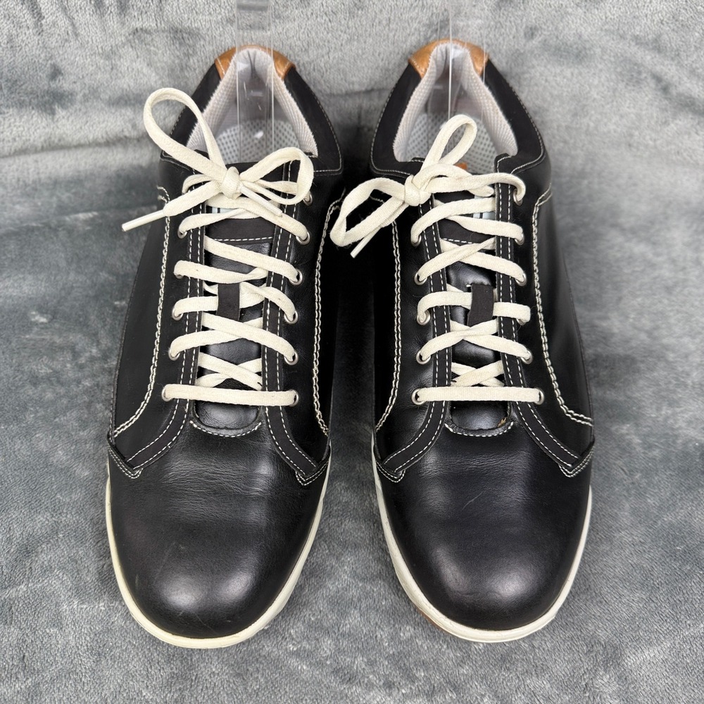 Contour Casual Men's Black Leather Lace Up Comfort Casual Shoes Size 10.5‎